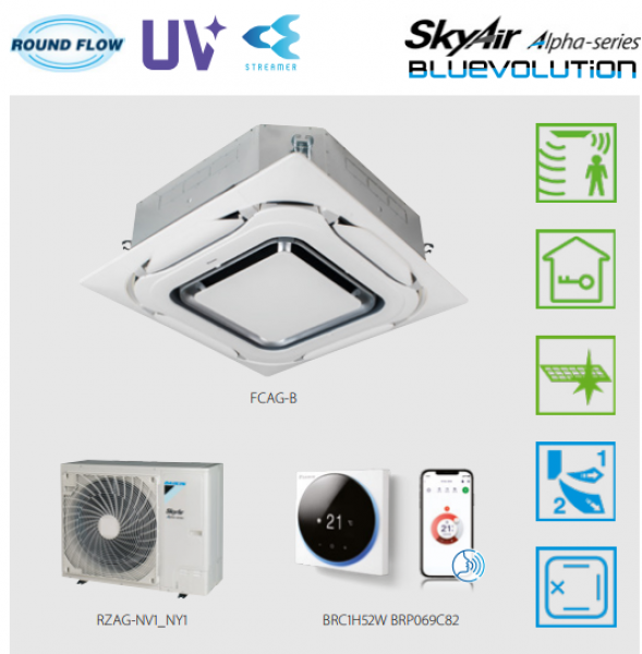 Daikin кондиционер кассета SkyAir FCAG-B + RZAG-A / NV1 / NY1