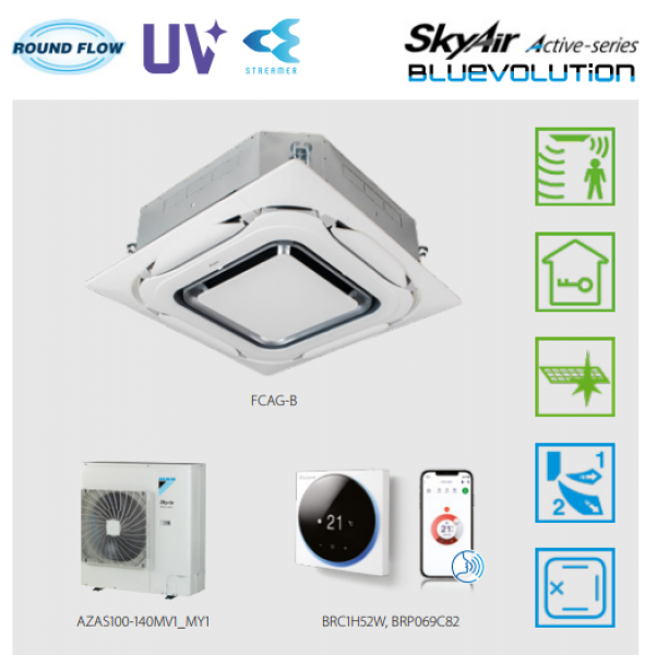 Conditioner tip caseta cu jet circular Daikin SkyAir FCAG-B + ARXM-R, AZAS-MV1 / MY1