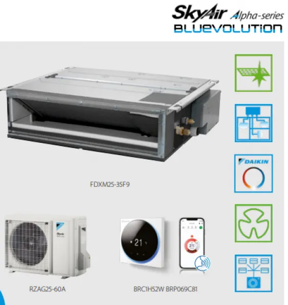 Conditioner tip canal, unitate necarcasata de plafon fals Daikin SkyAir FDXM-F / RZAG-A