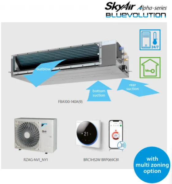 Кондиционер канального типа Daikin SkyAir FBA-A(9) + RZAG-A / NV1 / NY1
