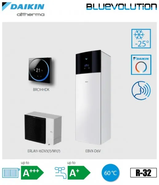 Тепловой насос Daikin Altherma 3 R F EBVX-D6V/9W + ERLA11-16DV3(7)/W1(7)