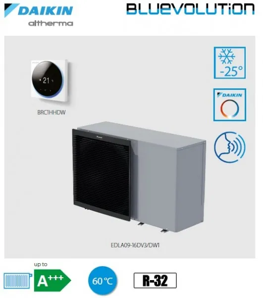 Реверсивный тепловой насос воздух-вода моноблок Daikin Altherma 3 M EBLA09-16D(3)V3(7)/D(3)W1(7)