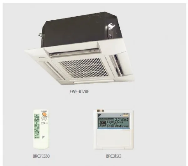 Fan-coil casetă de tavan cu jet în 4 direcții Daikin FWF-BT/BF
