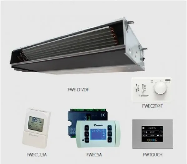 Unitate fan coil ascunsă de tip flexi cu ESP scăzut
